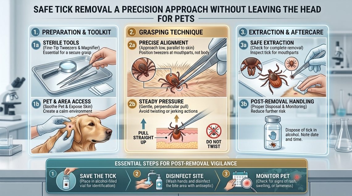 how to remove a tick from a pet safely without leaving head behind