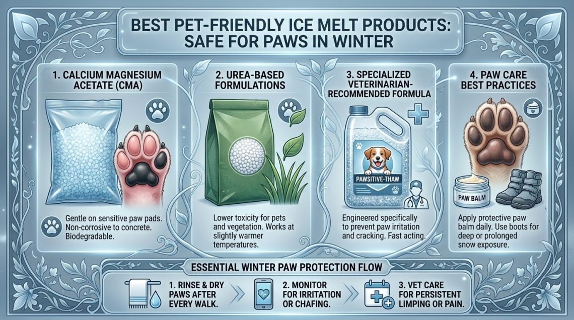 best pet friendly ice melt products that are safe for paws in winter