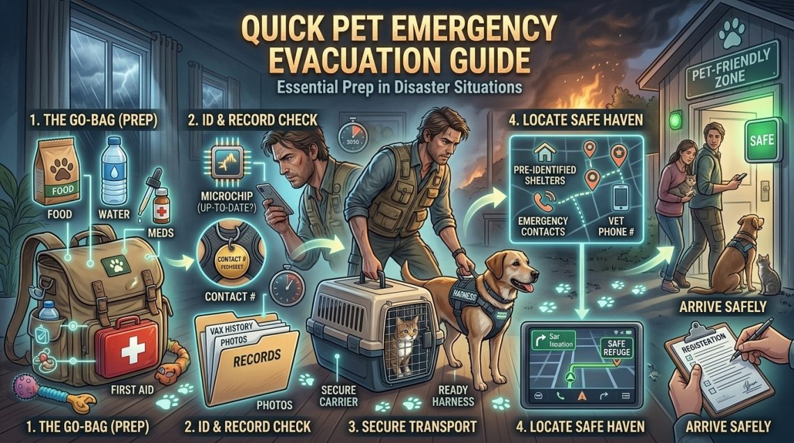how to prepare your pets for a natural disaster emergency evacuation situation quickly