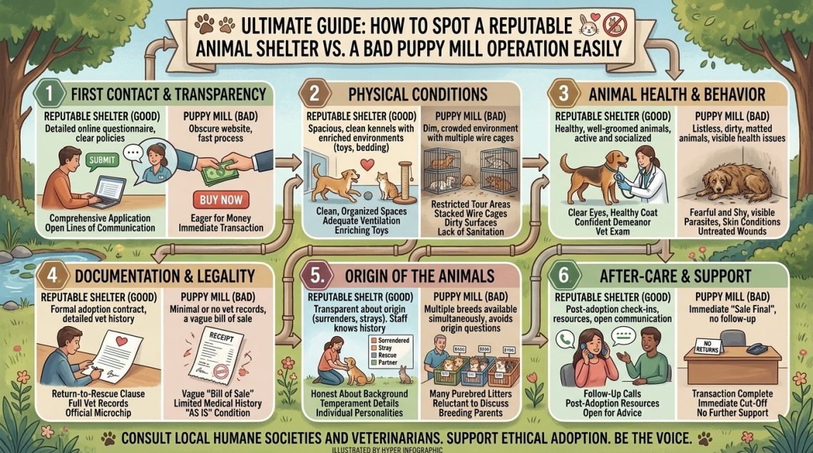 how to spot a reputable animal shelter vs a bad puppy mill operation easily