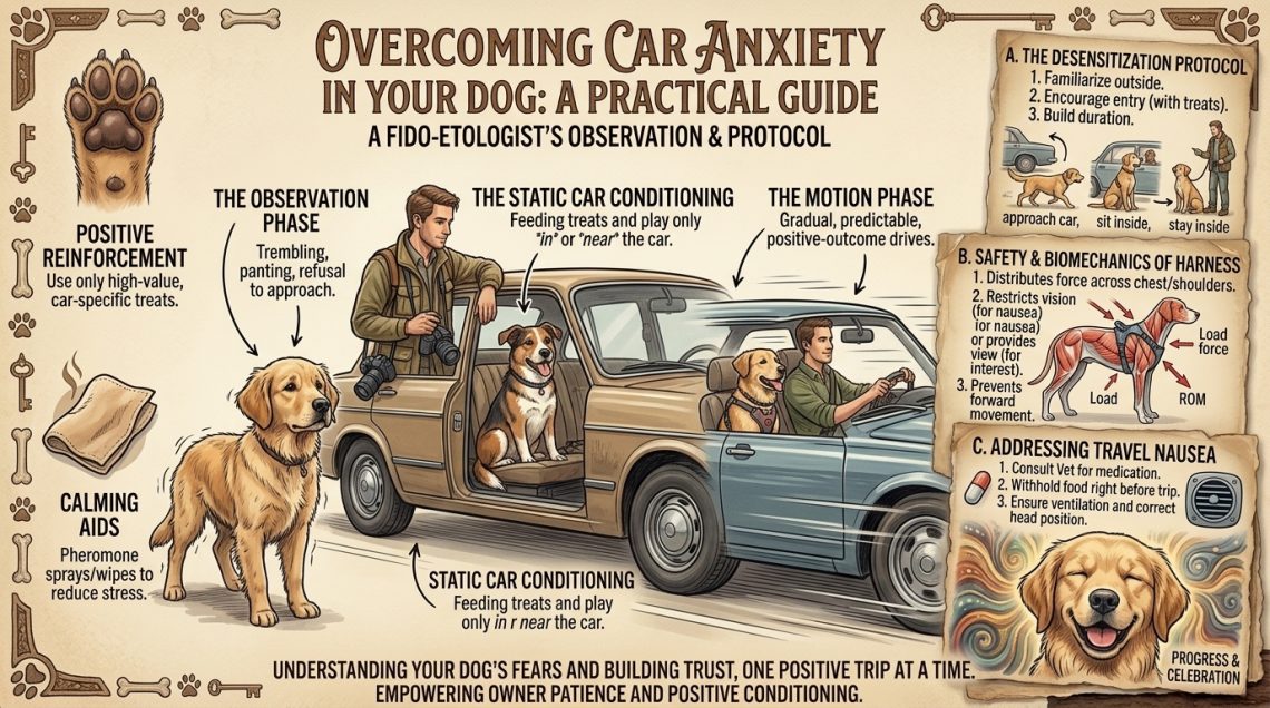 how to treat a dog that is terrified of riding inside a moving car