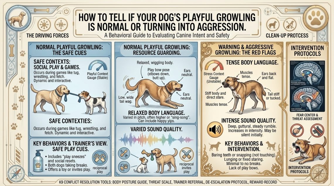 how to tell if your dog's playful growling is normal or turning into aggression